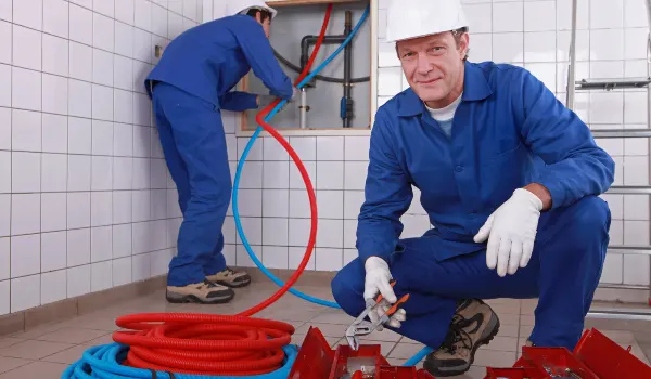 a male plumber fixing a bathroom faucet in Plano, TX - Burst Pipe Repair a male plumber fixing a bathroom faucet in Plano, TX - Burst Pipe Repair